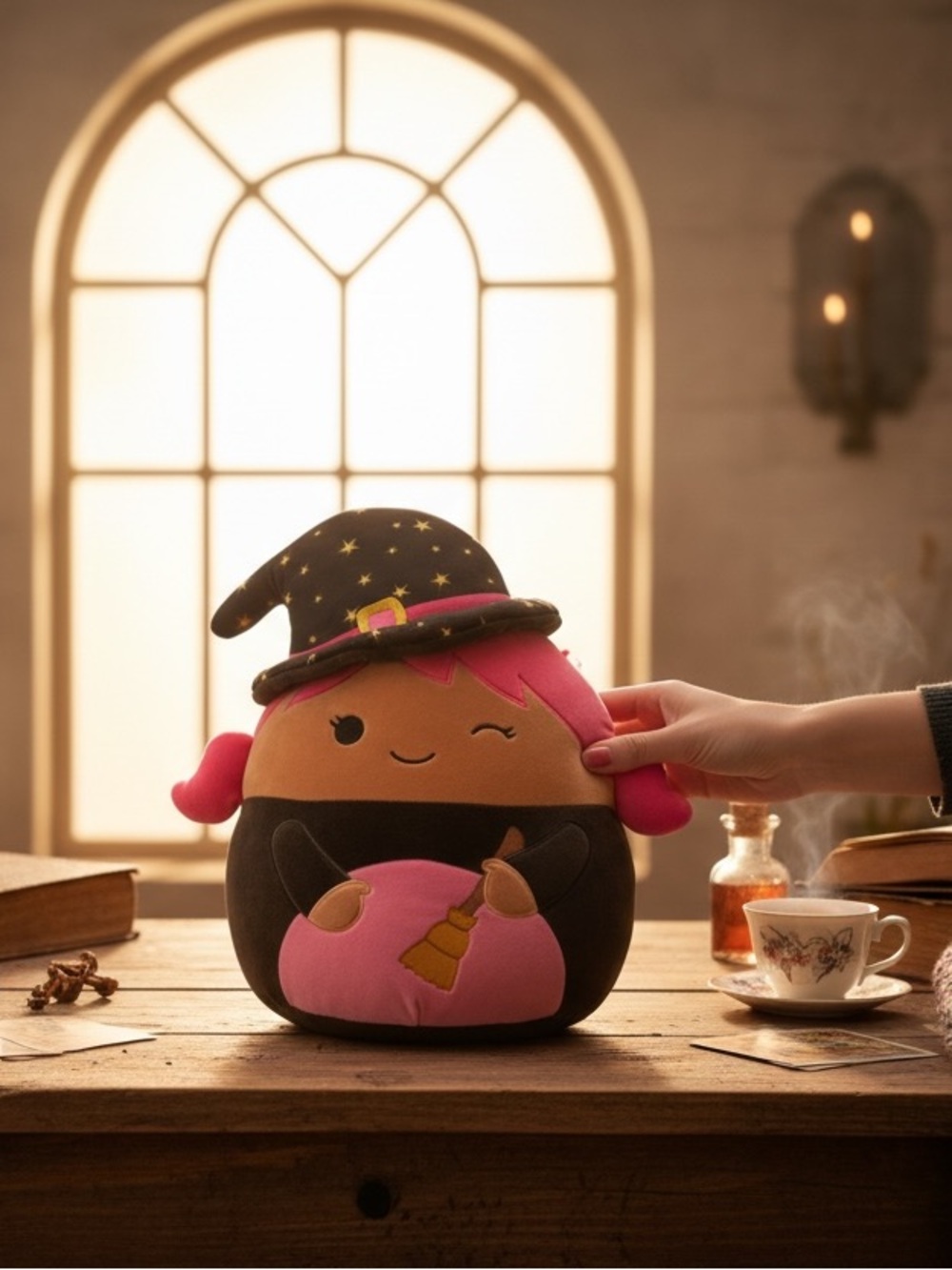 Squishmallows Ditka the witch with beautiful pink hair